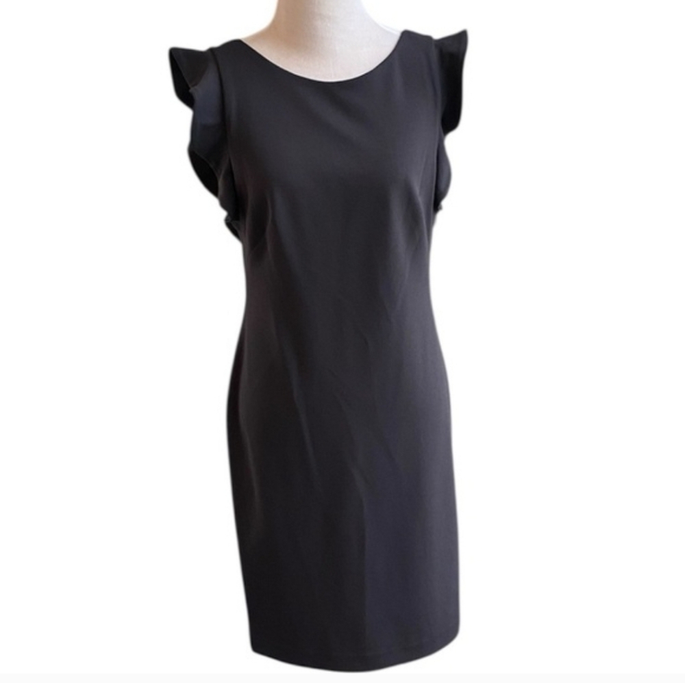 **NWT** Calvin Klein Black Flutter Sleeve Midi Dress- 12, gray